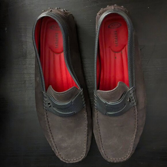 Tod’s x Ferrari Brown Suede Penny Driving Loafers Men’s Size 9.5 main image 4